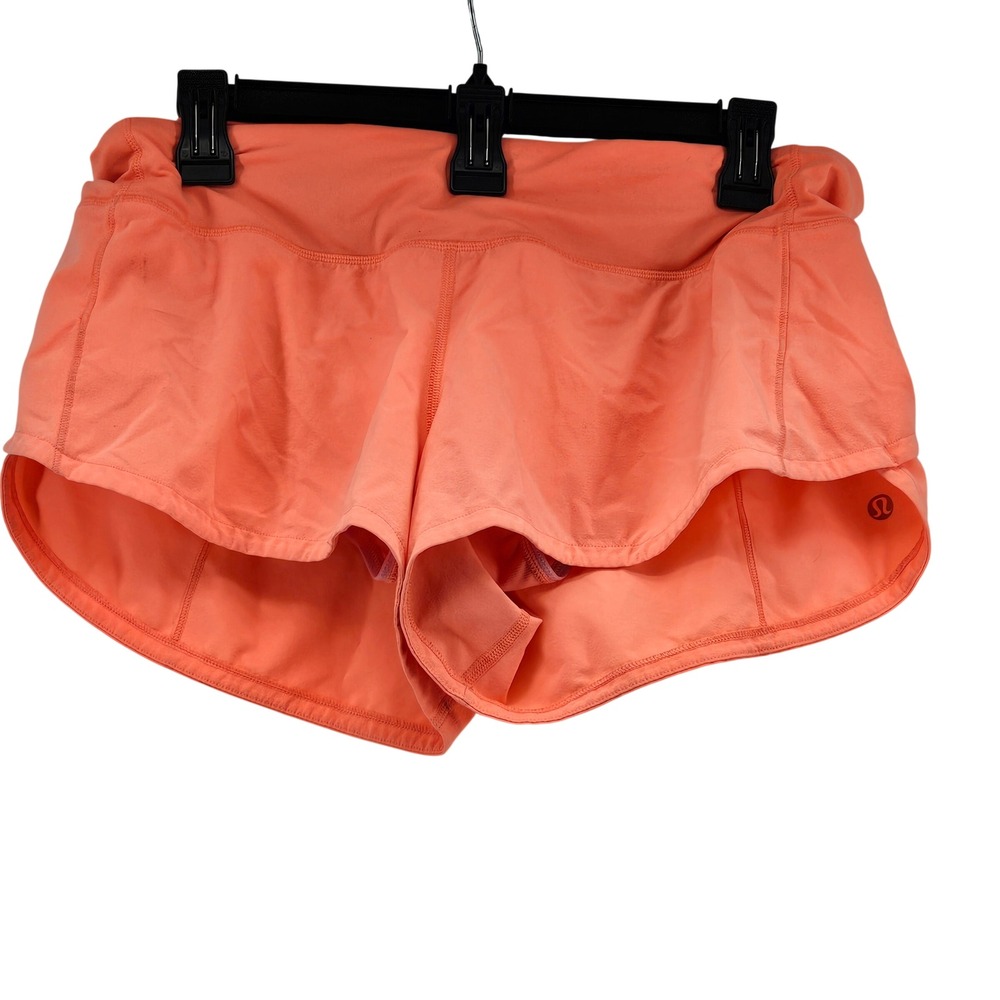 Lululemon Speed Up Shorts Coral Orange Running Training Size 6 Athleisure